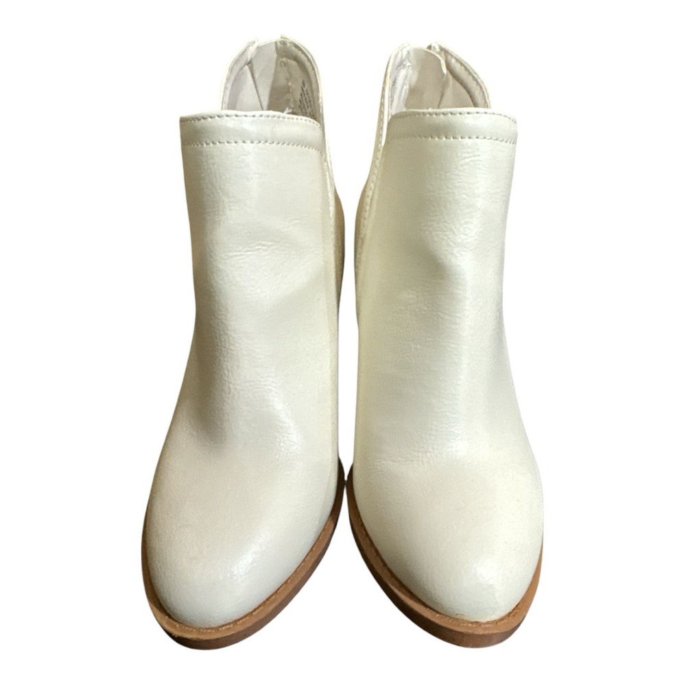 Anthropologie Joie Kayden Off White/Cream Leather Heeled Ankle Boots - Picture 2 of 8